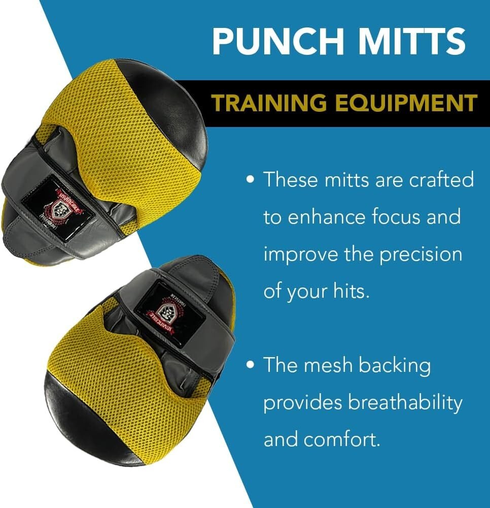 INVINCIBLE Ultimate Performance Boxing Punching Mitts Superior Shock Absorption