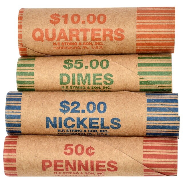 Assorted Pre-Formed Coin Wrappers 36 Pieces