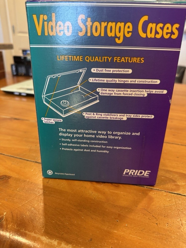 PRIDE 4-Pack Clear Rigid Plastic VHS/Beta Video Tape Storage Cases