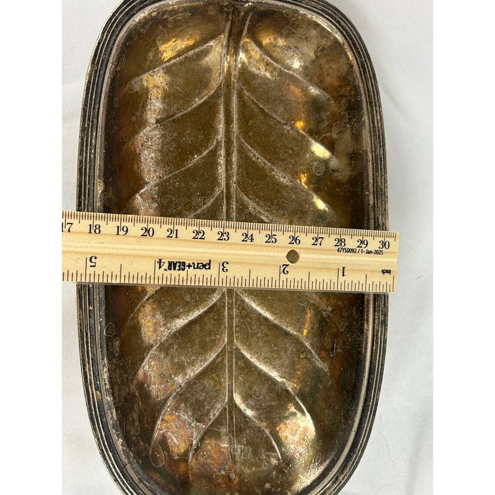 Vintage International Silver Hotel Tray Belmont Leaf Silverplate Dish