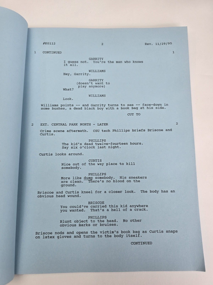 LAW & ORDER / Ed Zuckerman 1995 TV Script, Laila Robins, David Garrison "Trophy"