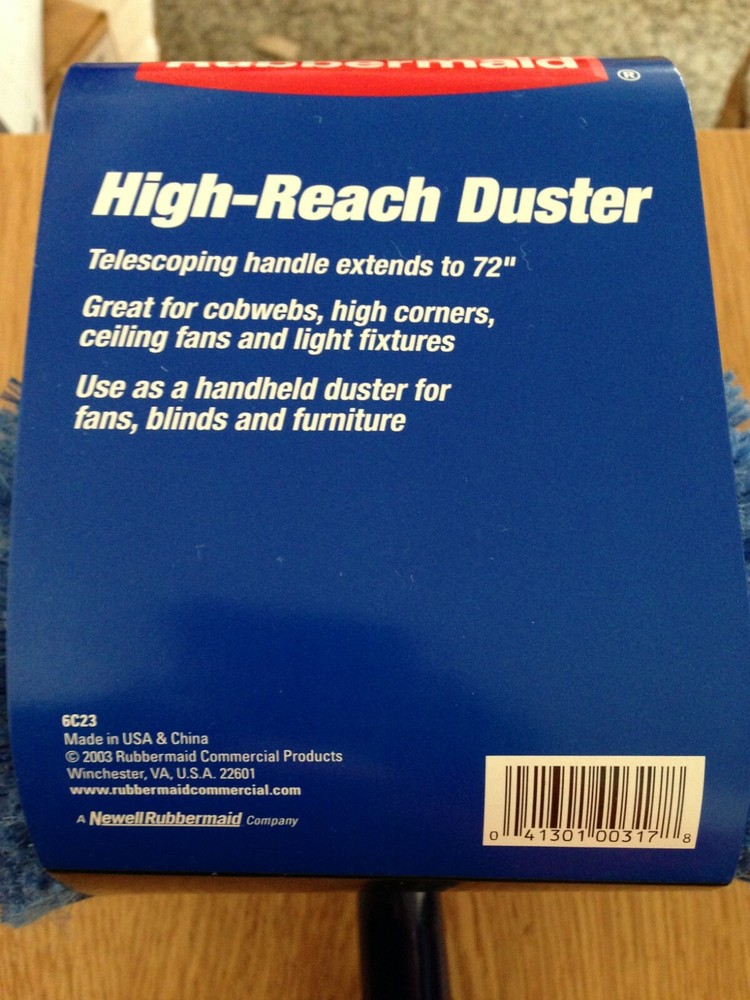 Rubbermaid Cobweb Duster Head Blue Knocks Down Spider Web Telescopic Replacement