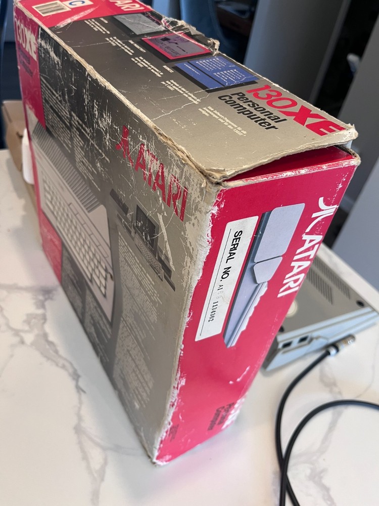 Atari 130XE Computer with Box - Tested and Working