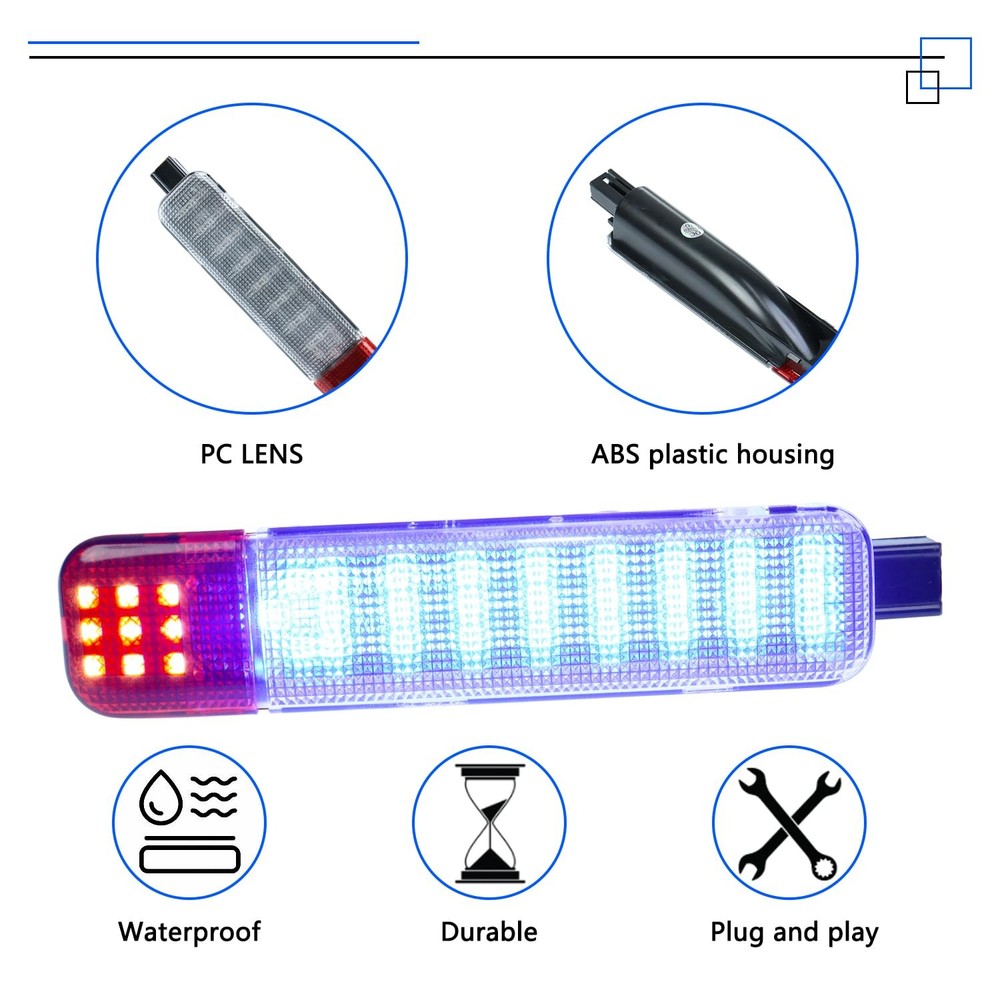 GZZTORES Led Interior Doors Panel Light Courtesy Lights Compatible RED&BLUE