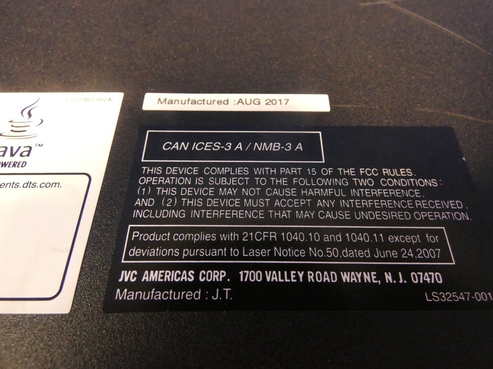 JVC SR-HD2700U Blu-Ray Disc & HDD Recorder