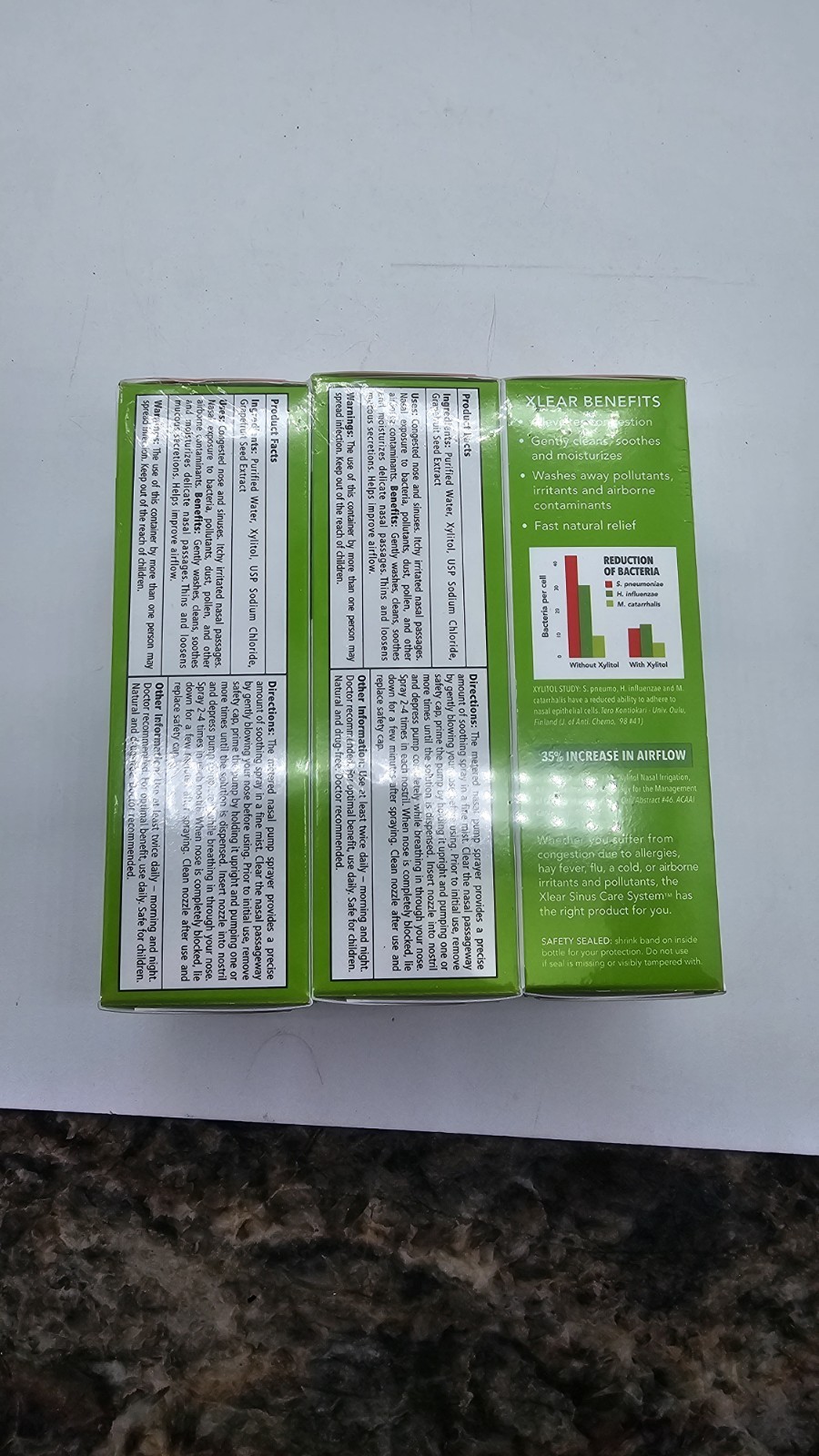 3 XLEAR Saline Nasal Spray with Xylitol 1.5oz ( 3 pack ) Exp 09/2028