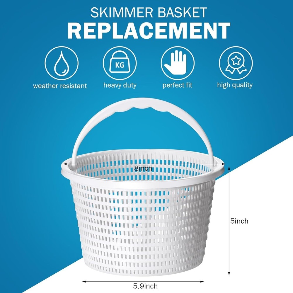 Rip-Resistant Pool Skimmer Baskets with Extendable Hook for Quick Debris Removal