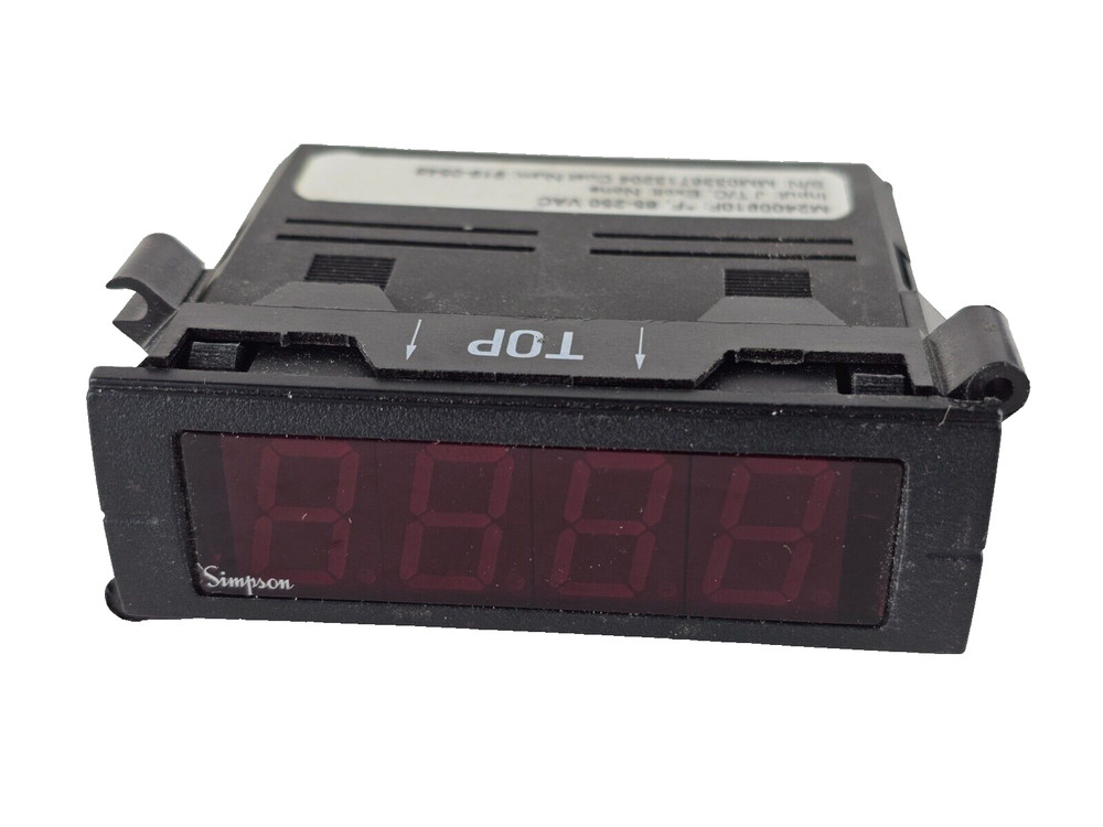 Simpson M2400910F Digital Panel Meter, 4-Digit, LED, 60x72x72mm, Panel Mount