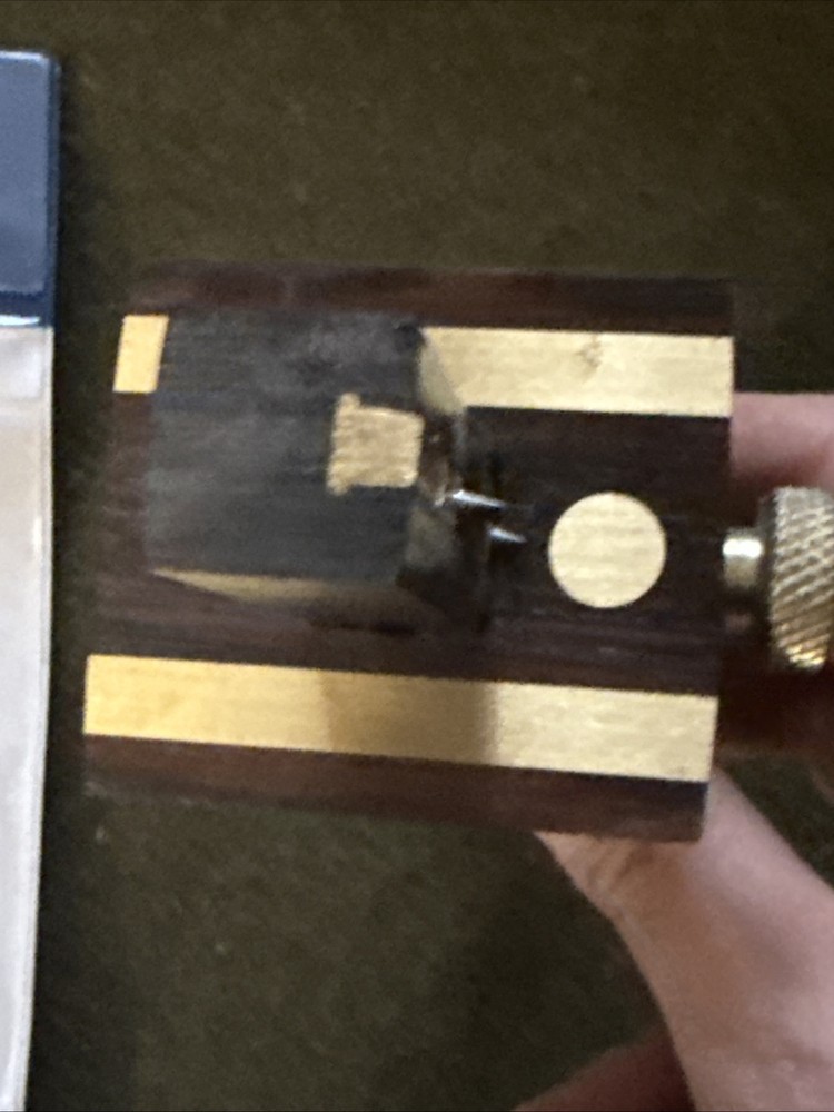 Vintage Brass Mortice Scribe Marking Gauge Crown Tools Excellent