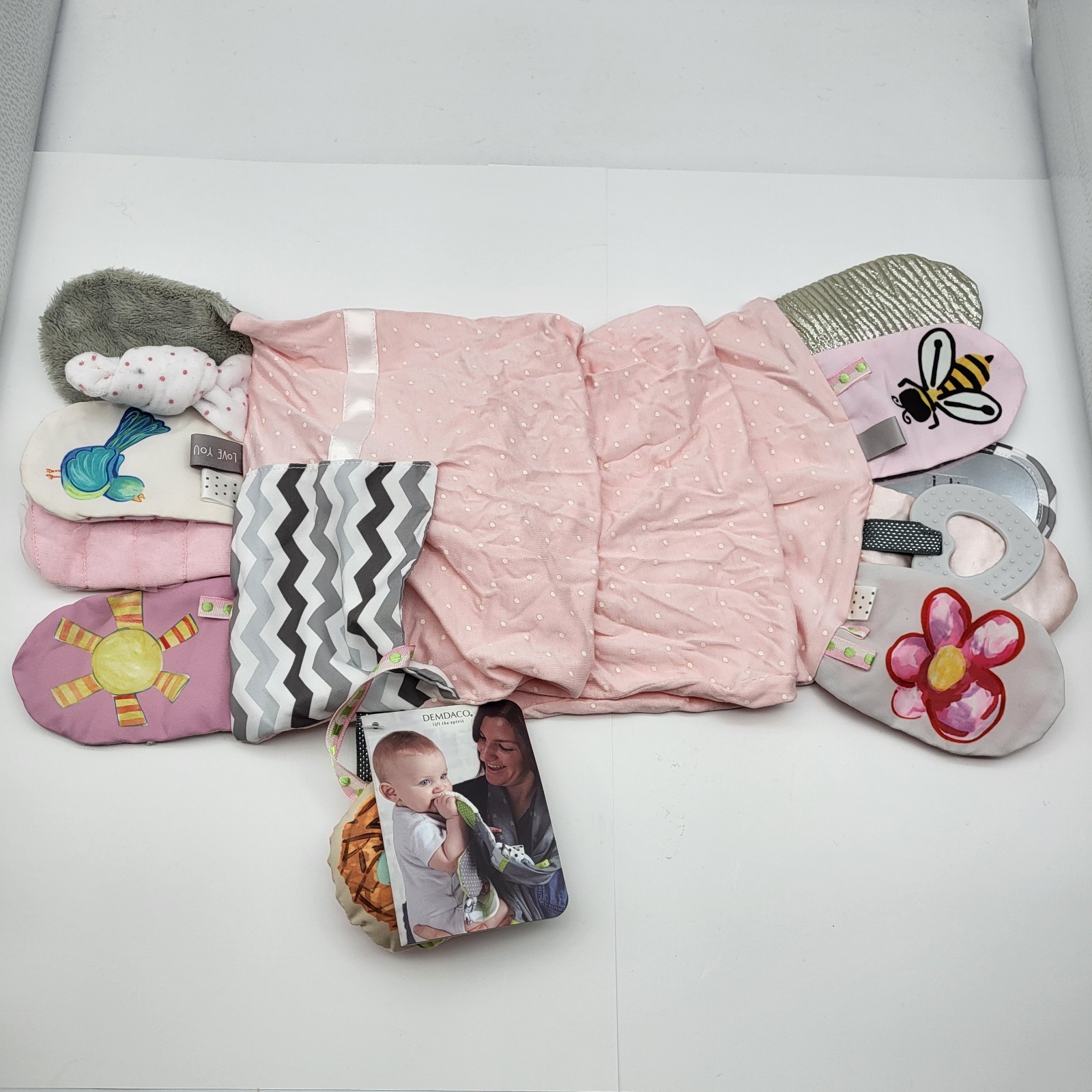 Demdaco Activity Mommy & Me Scarf Soft Pink Baby Toys Bonding Time Toddler