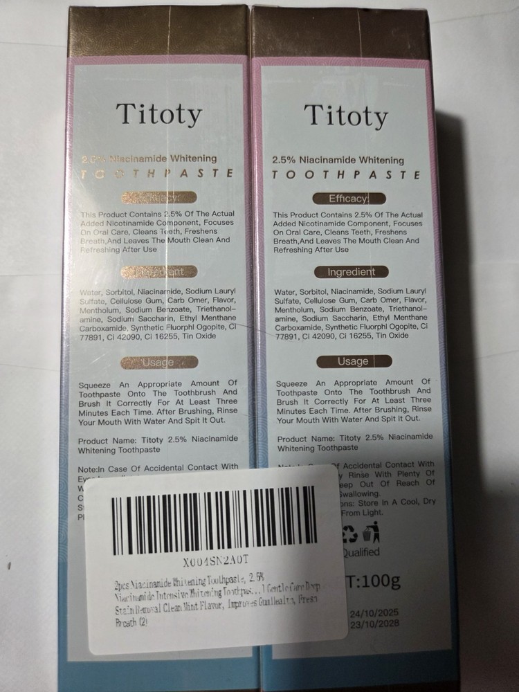 2.5% Niacinamide Whitening Toothpaste Flouride Free Mint