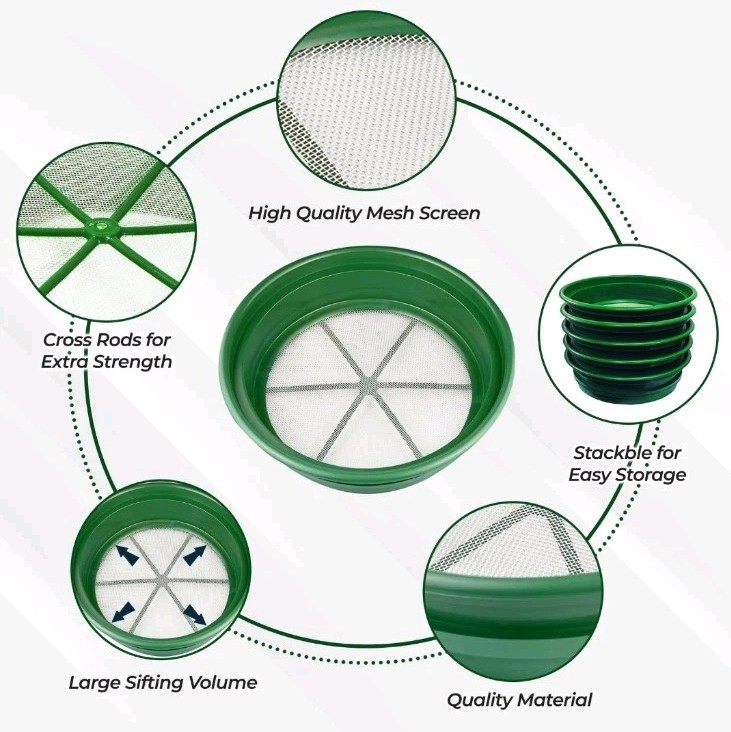 Gold Prospecting Sifting Panning T, 13 1/4 Inch Stackable Classifier