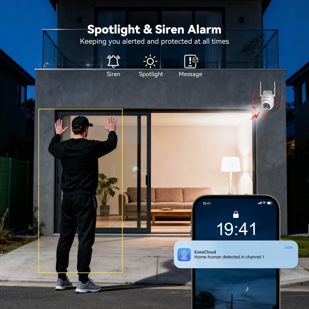 5MP Wireless Home Security Camera System 10CH NVR Two Way Audio Human Detection