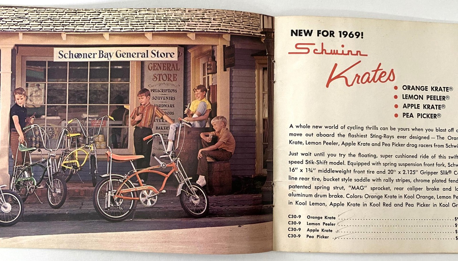 original 1969 Schwinn Bicycle CATALOG Paramount Sting-ray Cycle Truck Run-a-bout