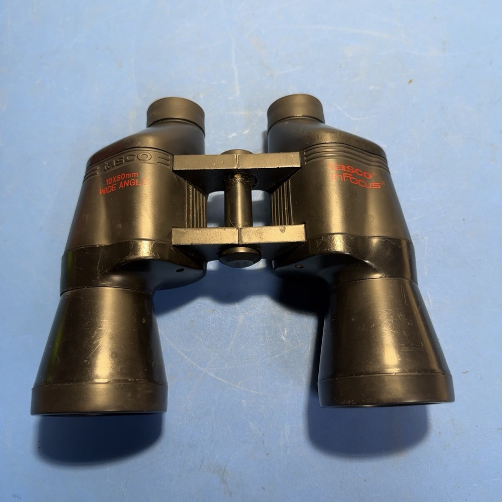 Tasco 10x50 Wide Angle Binoculars InFocus – Tested – Loose Plastic Inside