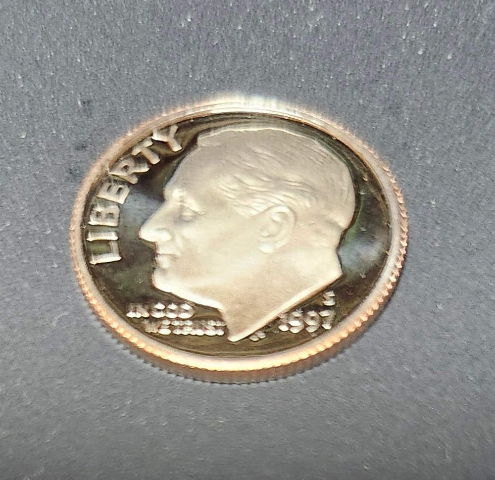 1997 S proof Roosevelt Dime, uncirculated from proof set