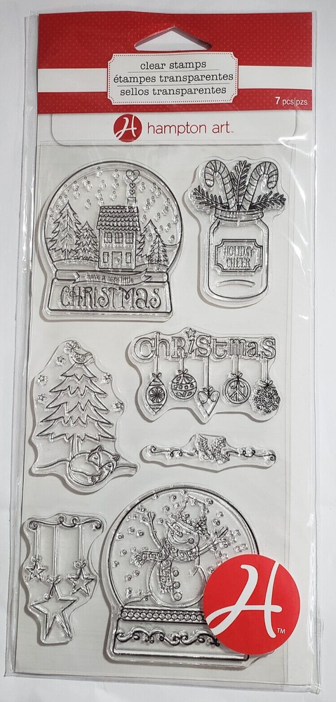 HAMPTON ART Clear Stamp Set - HOLIDAY CHEER - 7 pcs