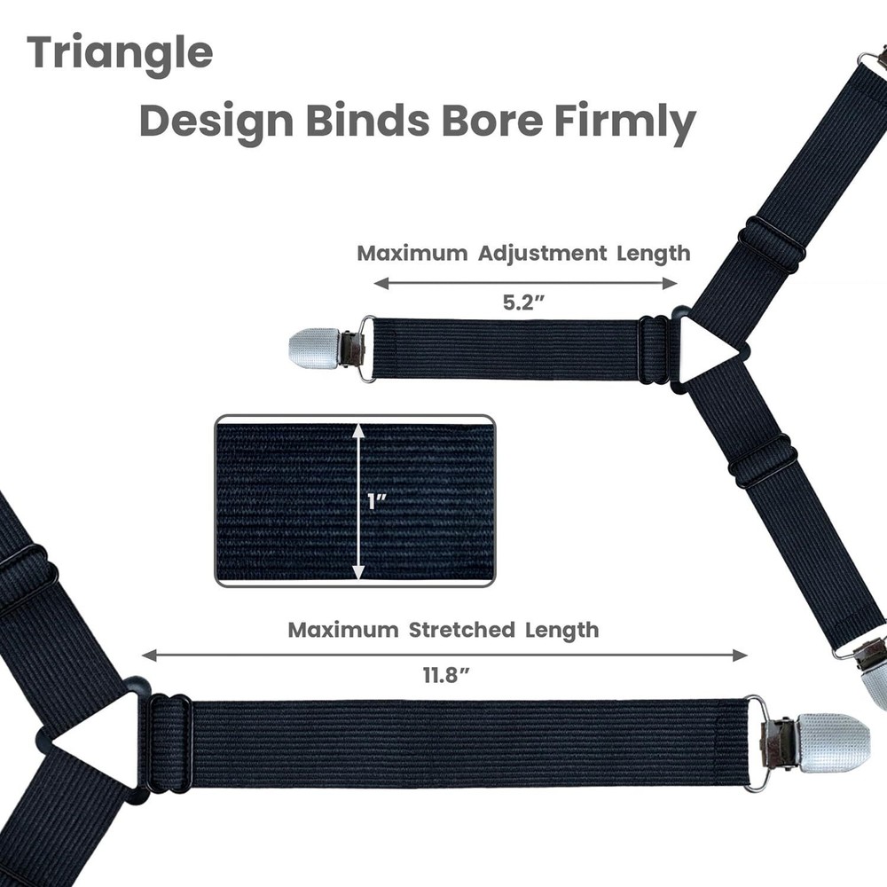 Bed Sheet Straps4 Pcs Fitted Sheet Clips HolderUpgraded Triangular