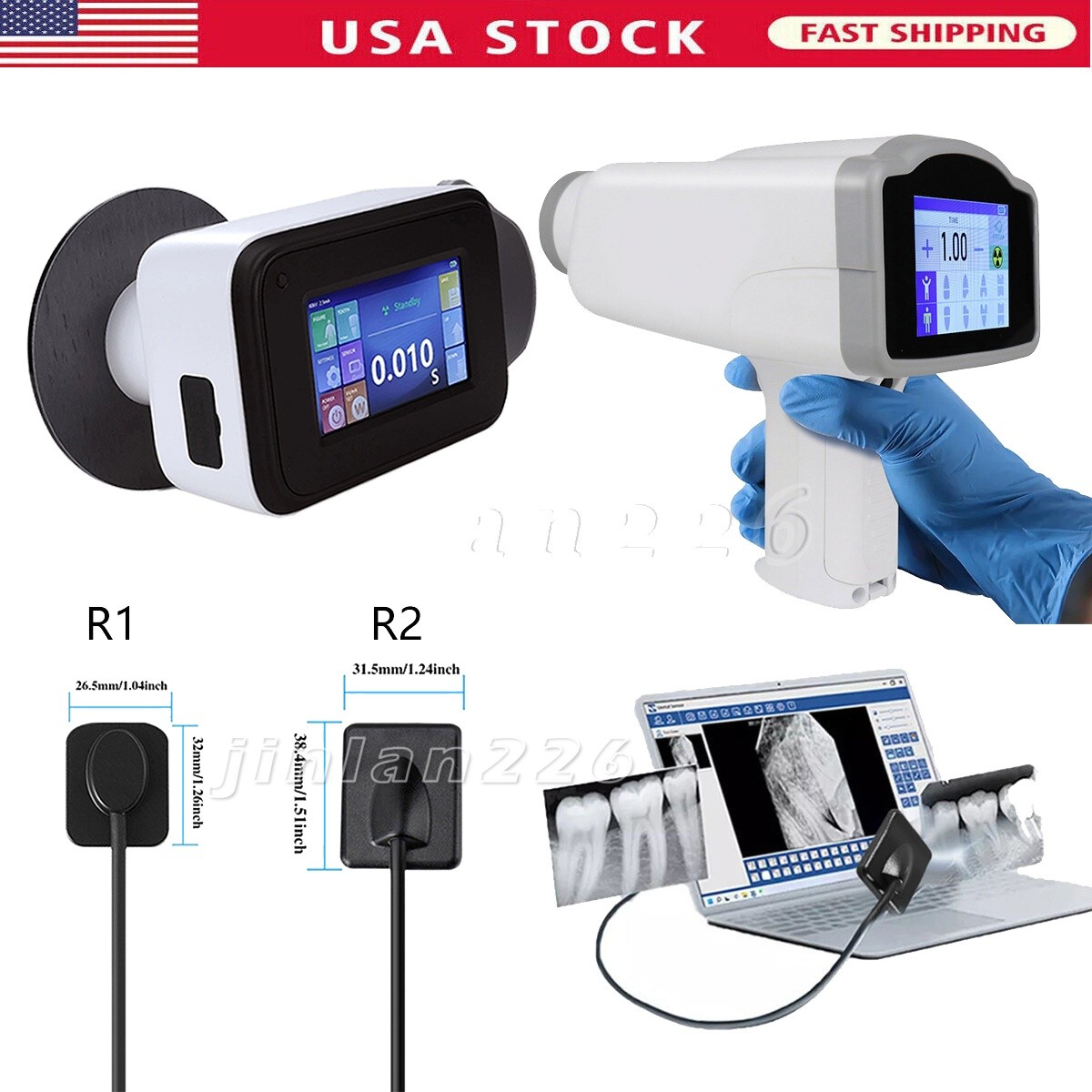 Dental X Portable Ray Digital Machine Rayos No Shield /Digital Sensor Size 1/2