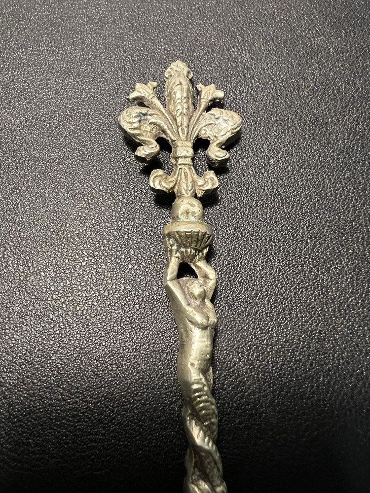 Bellini Italy 1950s Ornate Pierced Silverplated Serving Set Spoon Fork, 10”