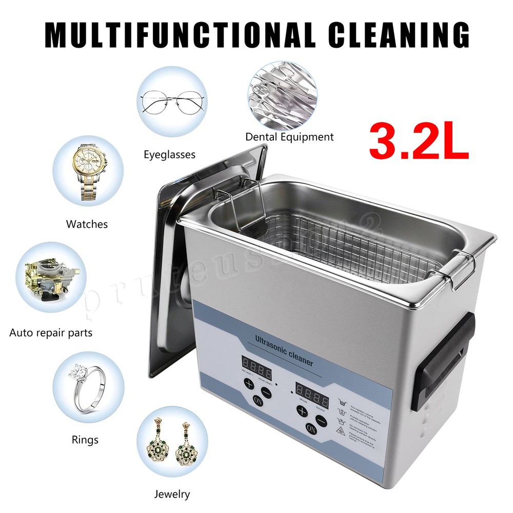 3.2L Ultrasonic Cleaner Timer Heating Machine Digital Industrial Sonic