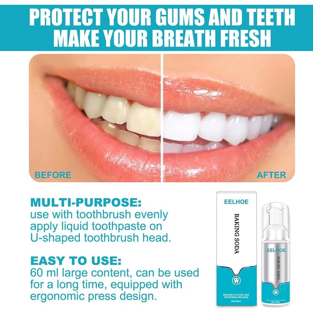 Stain Remove Deep Cleaning Foam Toothpaste Baking Soda Teeth Whitening Brightify
