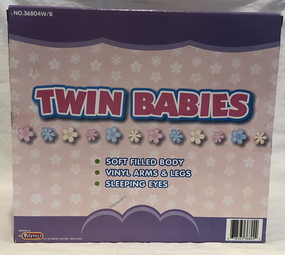 Polyfect Twin Dolls. Eyes Close When Tilted Back. Still In Package. New