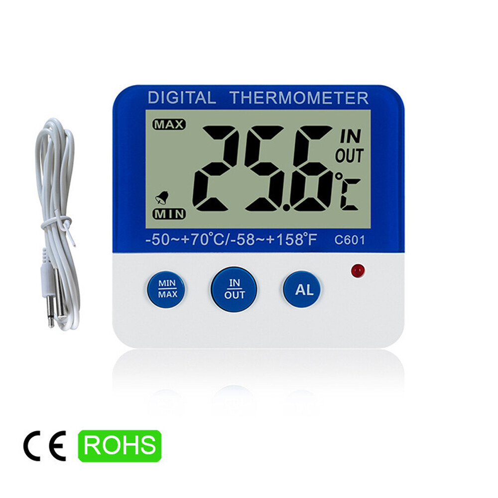 2Pack LED Display Electronic Thermometers Home Thermometer kitchen Freezer Alarm