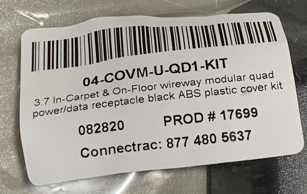 Connectrac 3.7 Power/data Receptacle Plastic Cover Kit