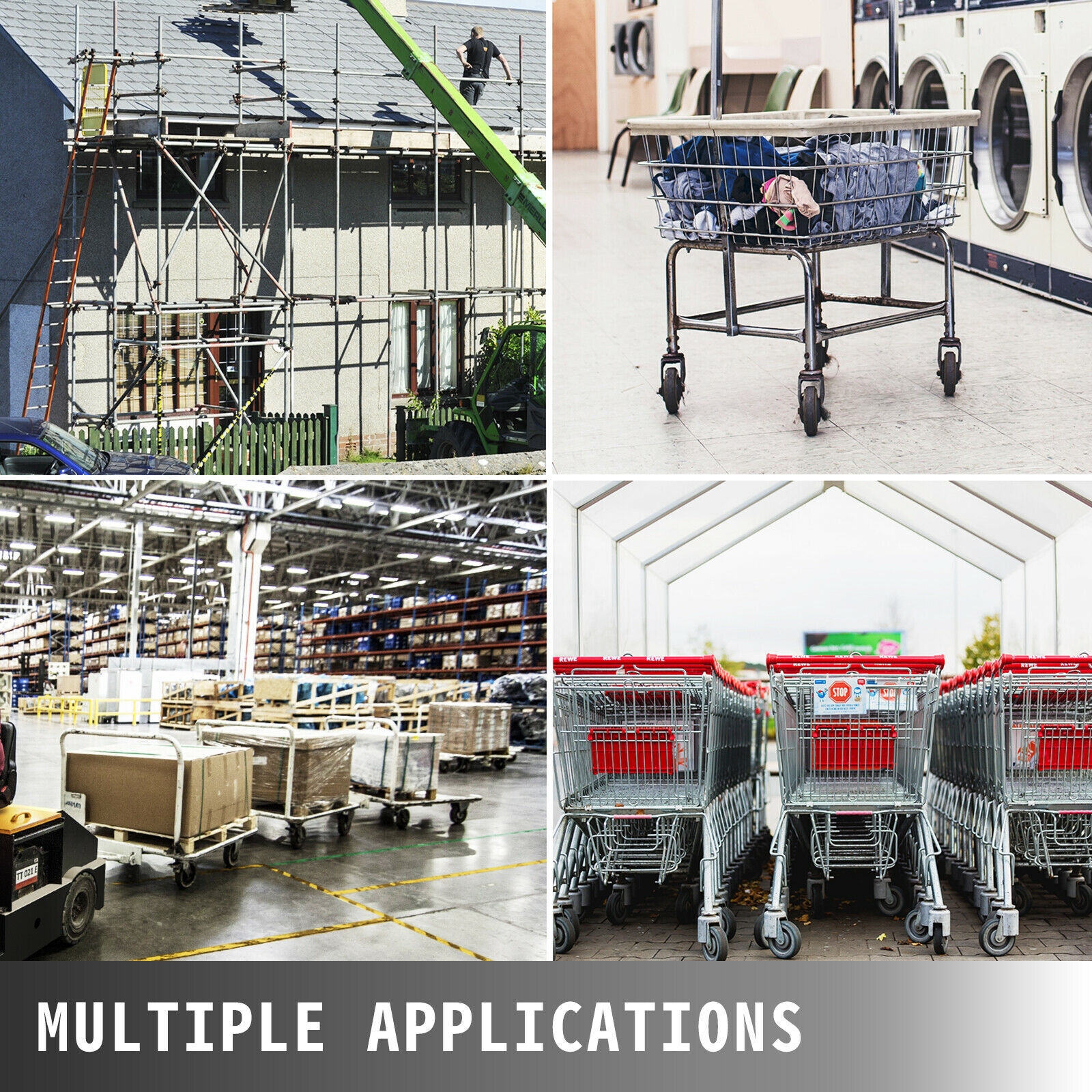 Scaffold Scaffolding Casters 8" x 2" Set of 4 Locking Polyurethane Wheel Swivel