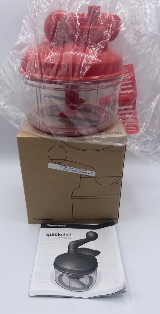 TUPPERWARE Red Quick Chef Food Processor Chopper Mixer Whisk