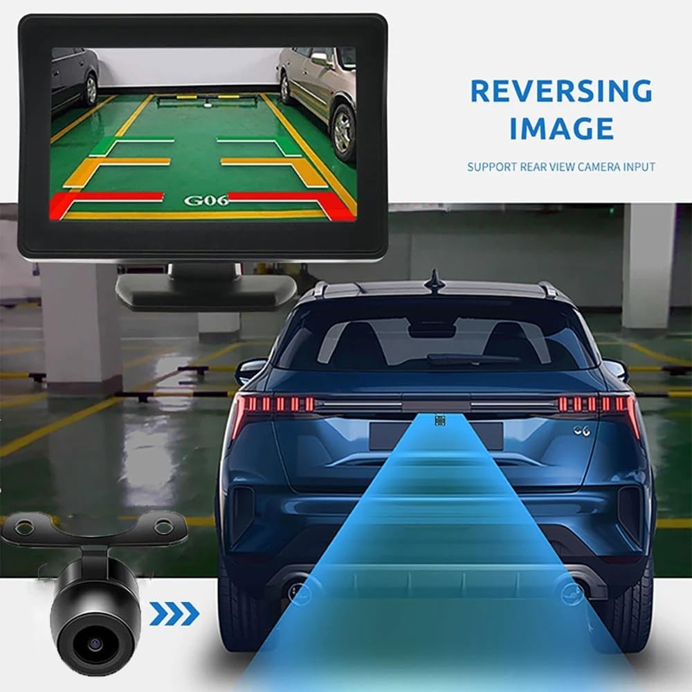 Car Rear View Backup Camera Reverse HD Parking Night Vision and 4.3" Monitor
