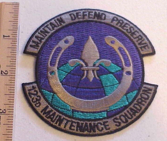 USAF MAINTAIN DEFEND PRESERVE 123D MAINTENANCE SQUADRON PATCH  NEW !!!