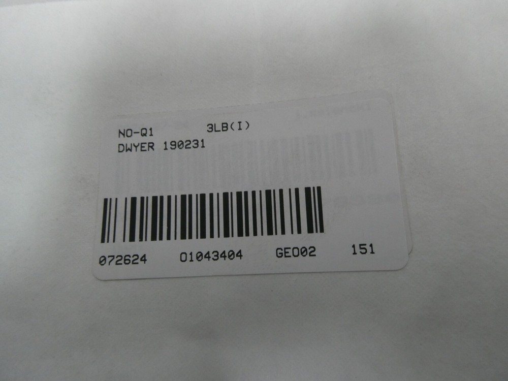 Dwyer 190231 Differential Pressure Switch