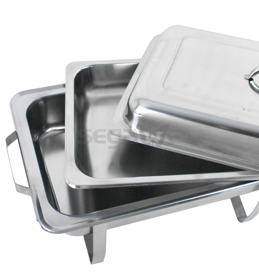 Lot 2~8 Quart Stainless Steel Rectangular Chafing Dish Full Size Buffet Catering