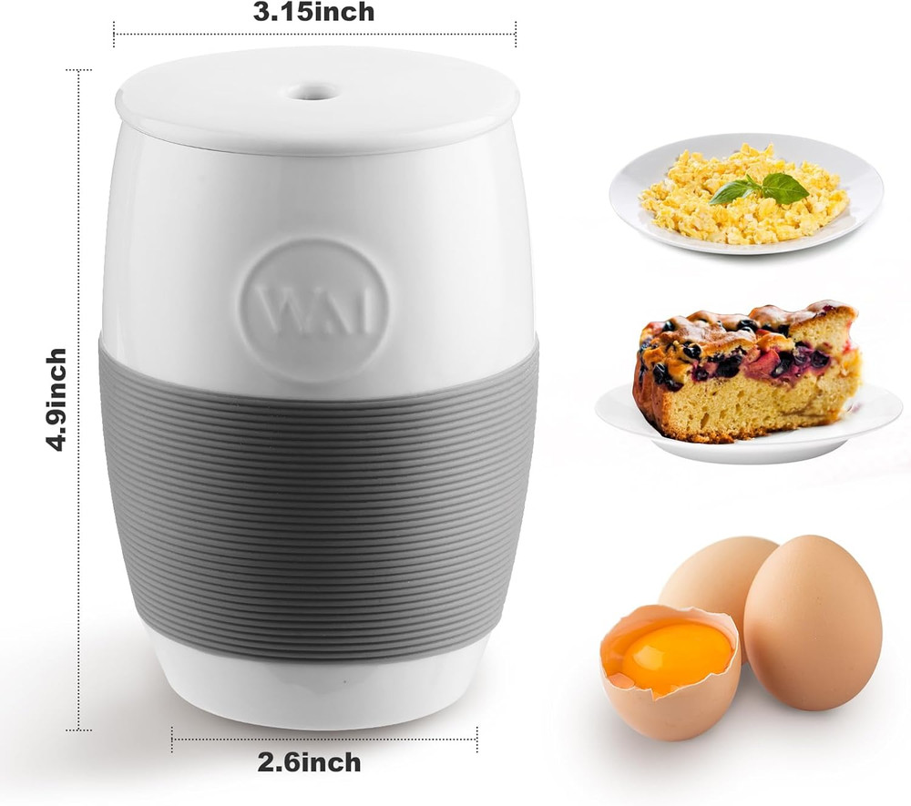Non-Stick Ceramic Egg Cooker Quick Scrambled Egg Maker with Silicone Sleeve For