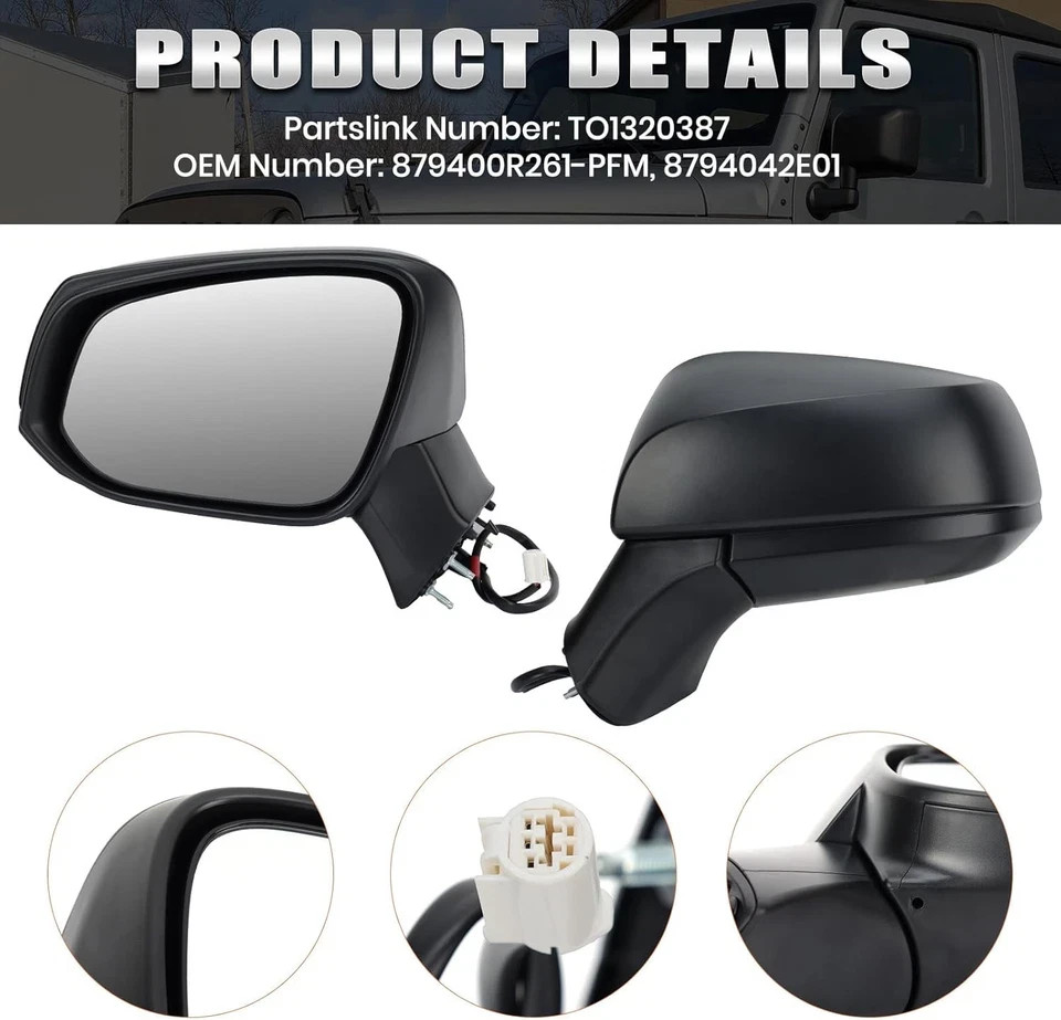 Left Driver Side Mirror Compatible with Toyota RAV4 2019 2020 2021 2022 2023 202