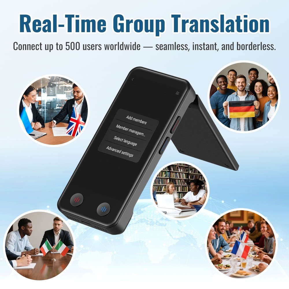 iTour D-Lite Dual-Screen Real-Time Language Translator Device – Detachable