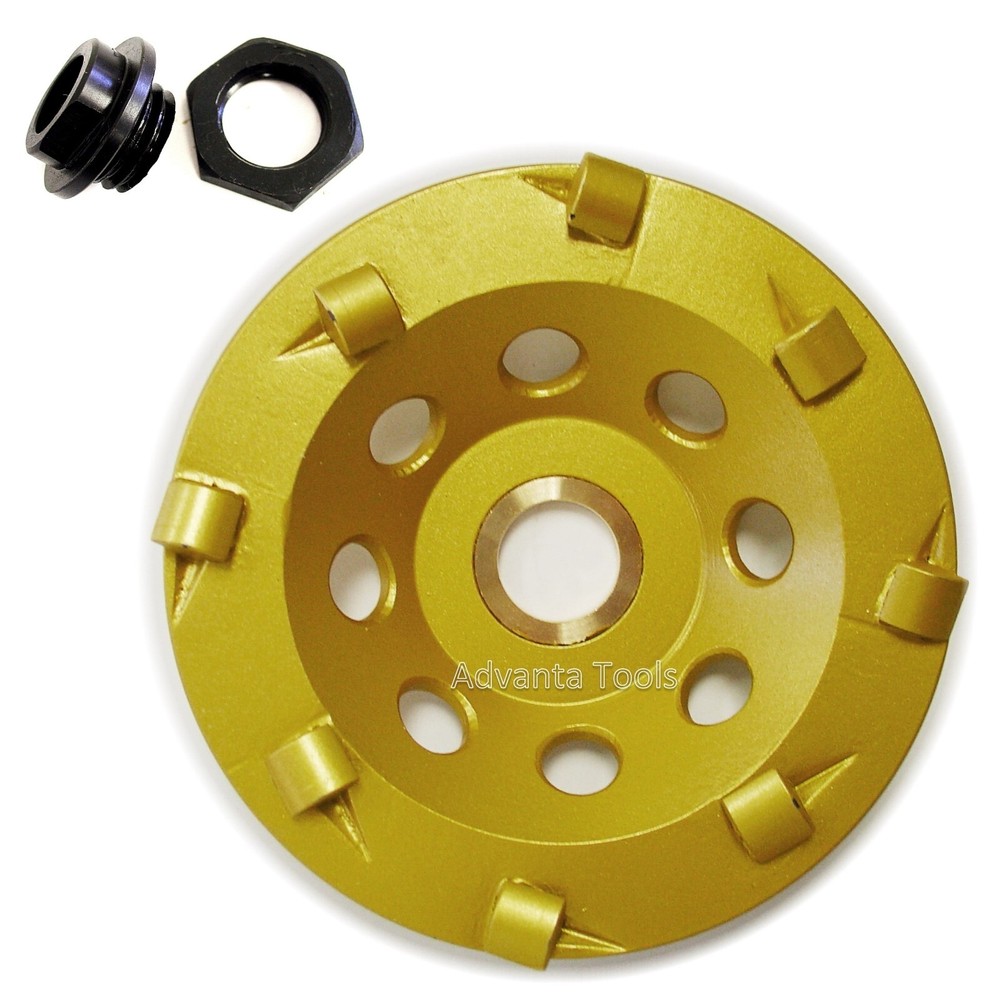 4” PCD Cup Wheel - Quarter Round 8-Segment with 5/8"-11 Adapter