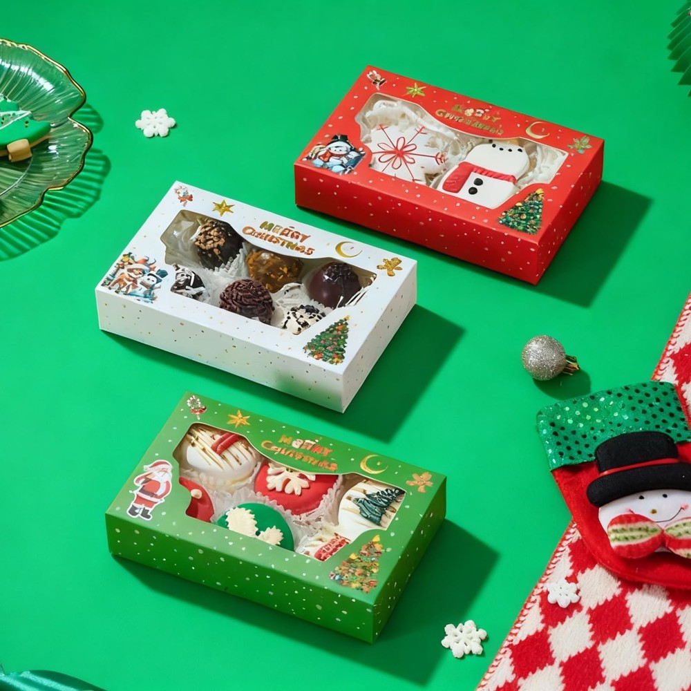 48PCS Christmas Treats Boxes, 3 patterns 1 Count (Pack of 48), 3 Pattern