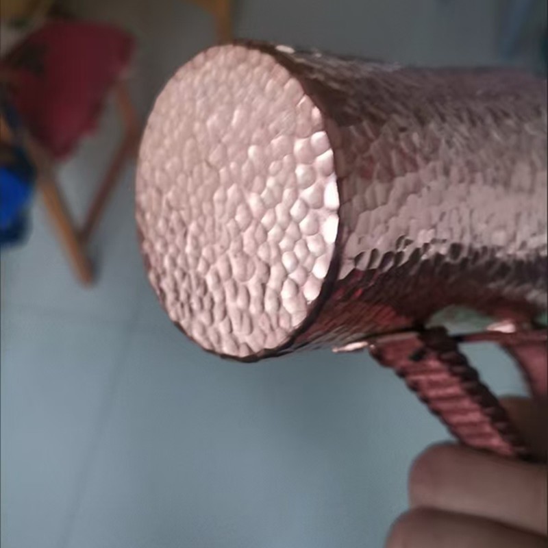 Hammer patterned pure copper drinking cup, teacup, coffee cup, thick mouthed cup