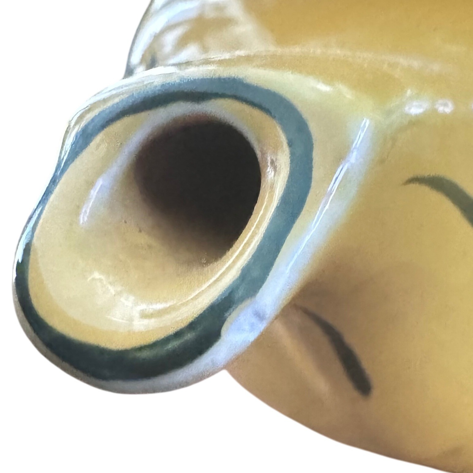 Hall 6 Cup Pitcher Yellow Floral Ceramic Windshield Style USA Vntage