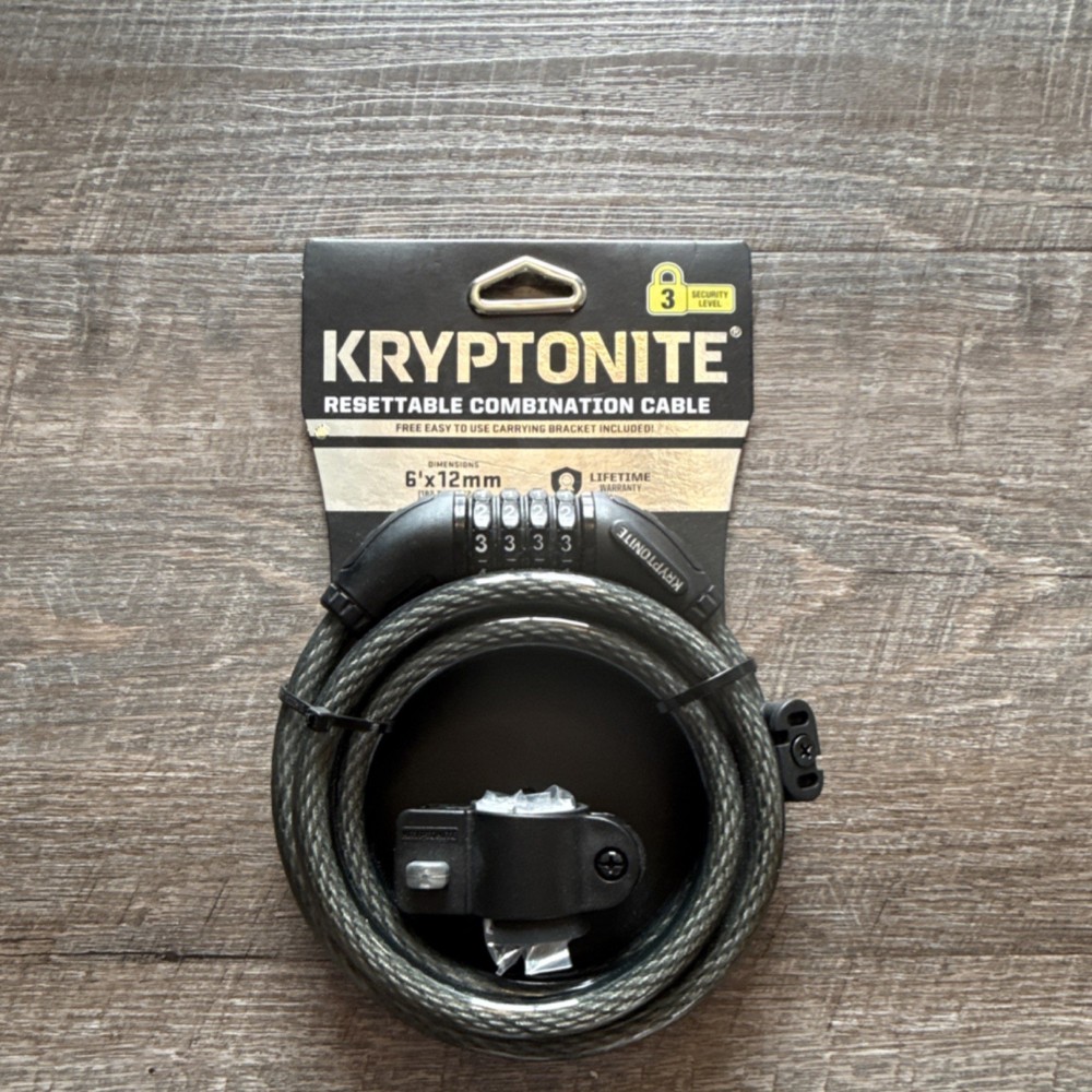 Kryptonite Resettable Combination Cable Bike Lock 6ft x 12mm High Security