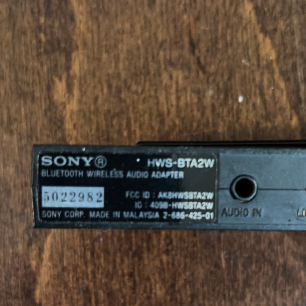 Sony Bluetooth Wireless Audio Transmitter Black