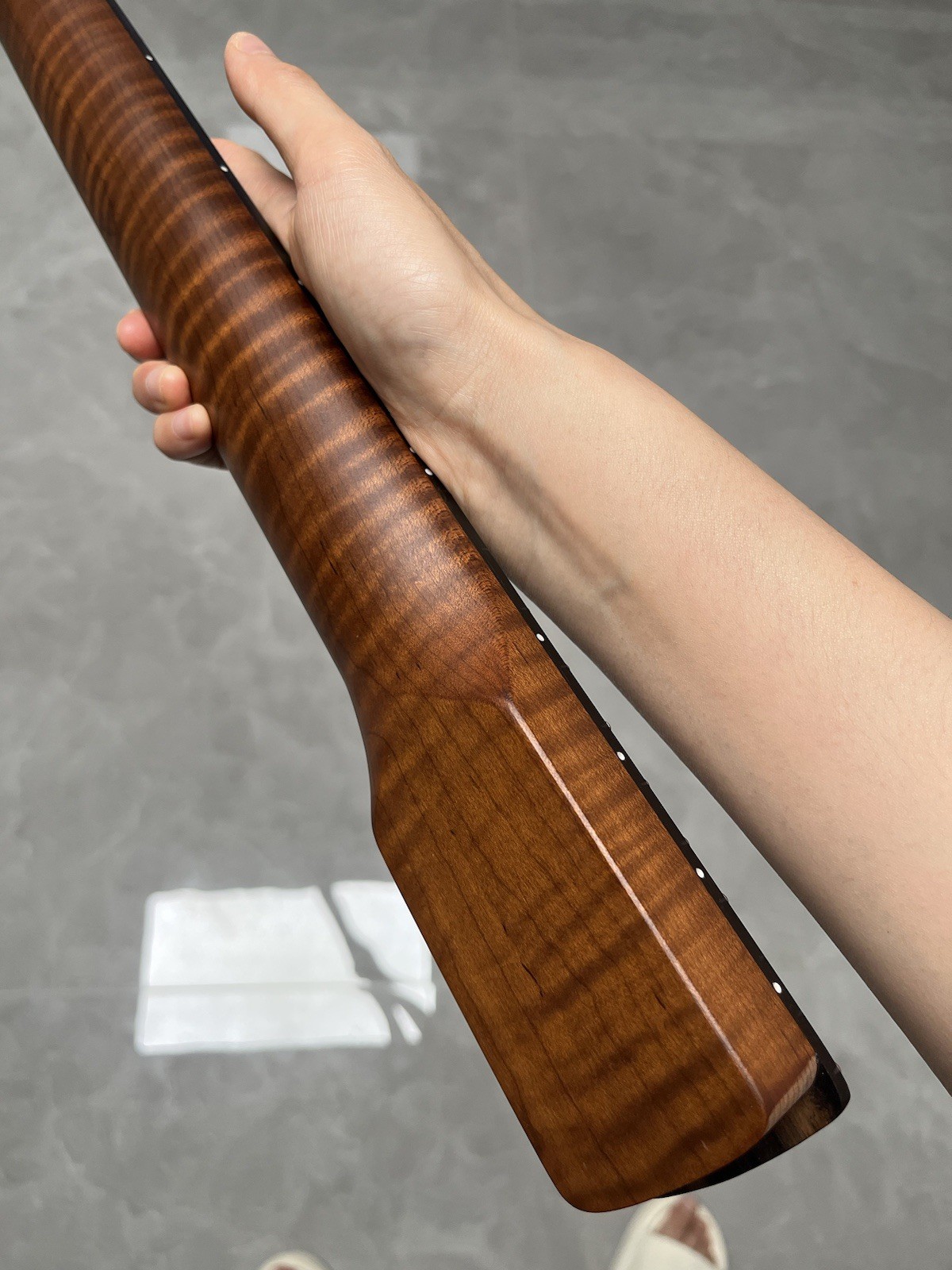 NEW Stainless Ebony 22fret Satin Roasted Flame Maple electric guitar neck 12in