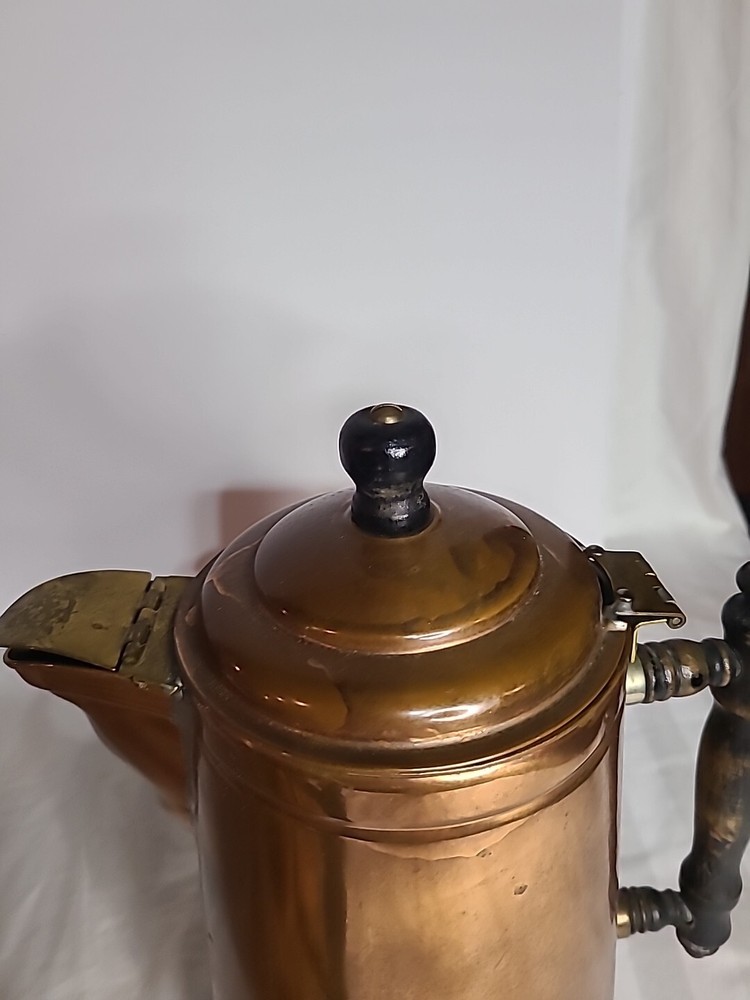 Copper Tin Lined Coffee Pots 10" And 8"