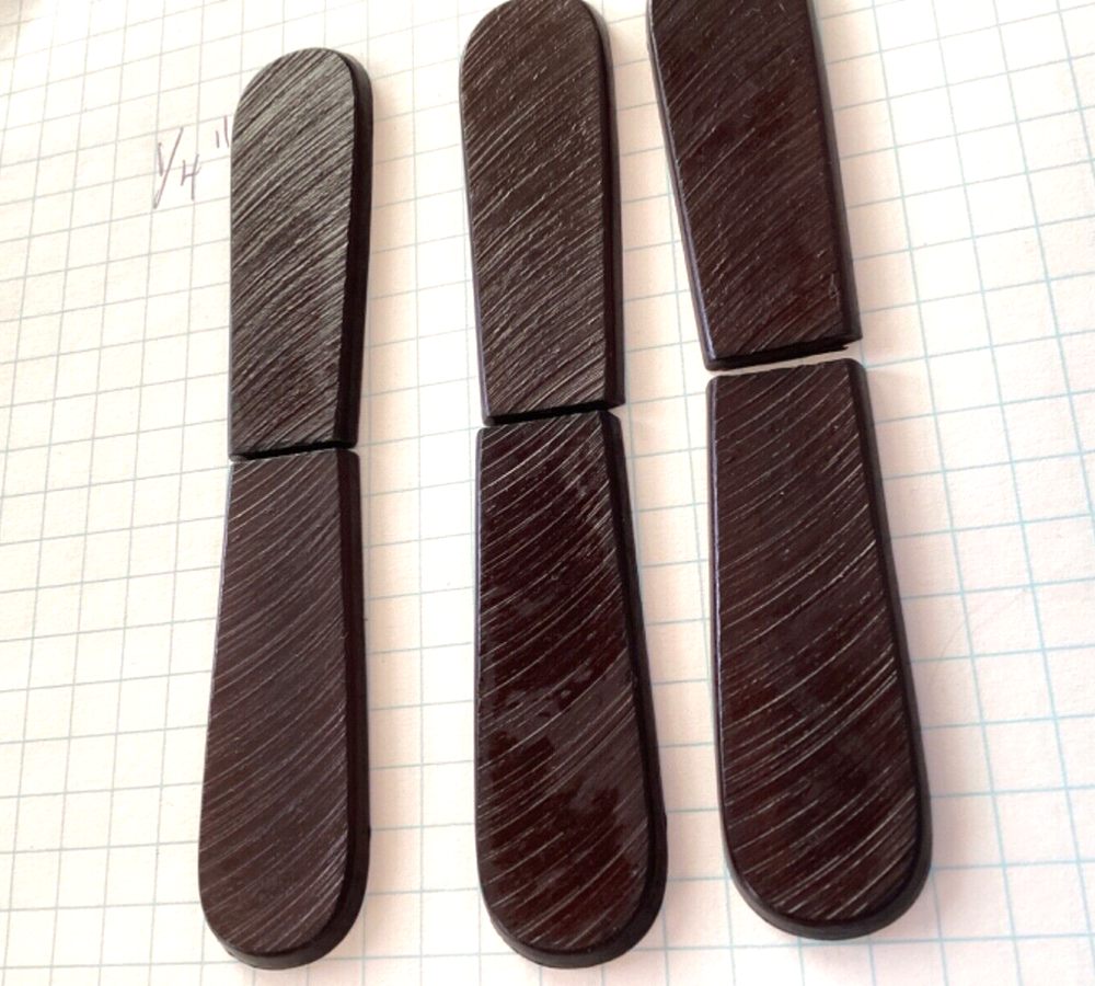 5 Sets, 2-1/2" Brown Plastic? Knife Scales