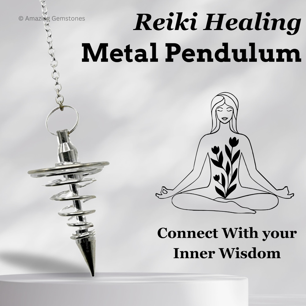 Silver Spiral Coil Steel Copper Pendulum for Divination