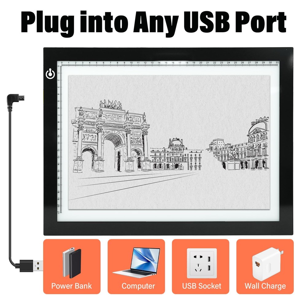 A4 Light Box for Tracing – Ultra-Thin LED Table with Adjustable Black