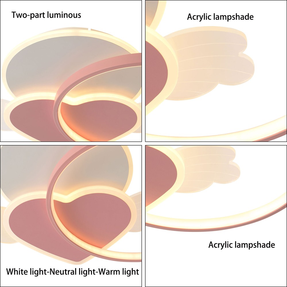Dimmable LED Round Ceiling Light Flush Mount Fixture Remote Control 40W